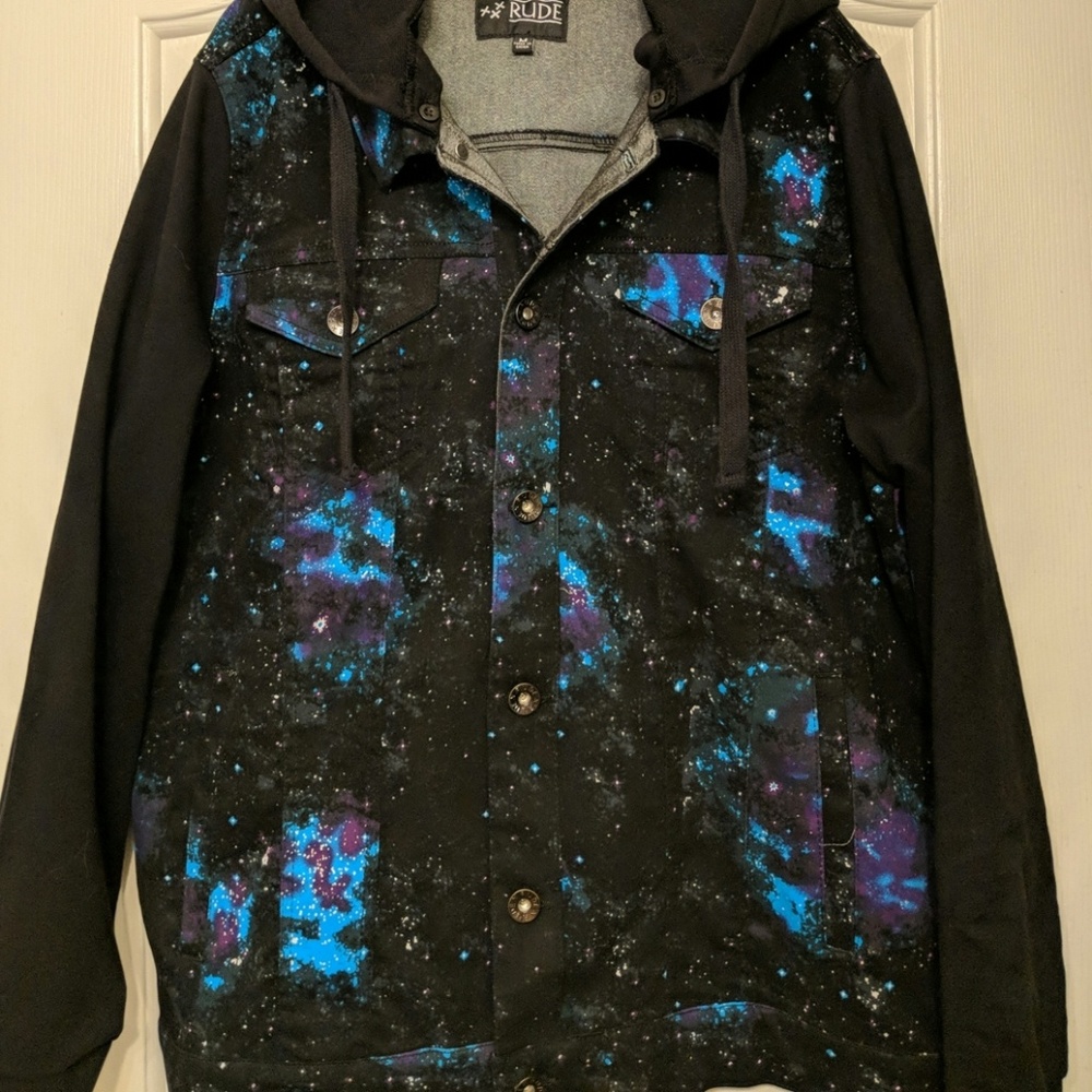 XXX Rude Galaxy print hooded jacket